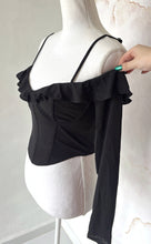 Cargar imagen en el visor de la galería, Corset negro con mangas
